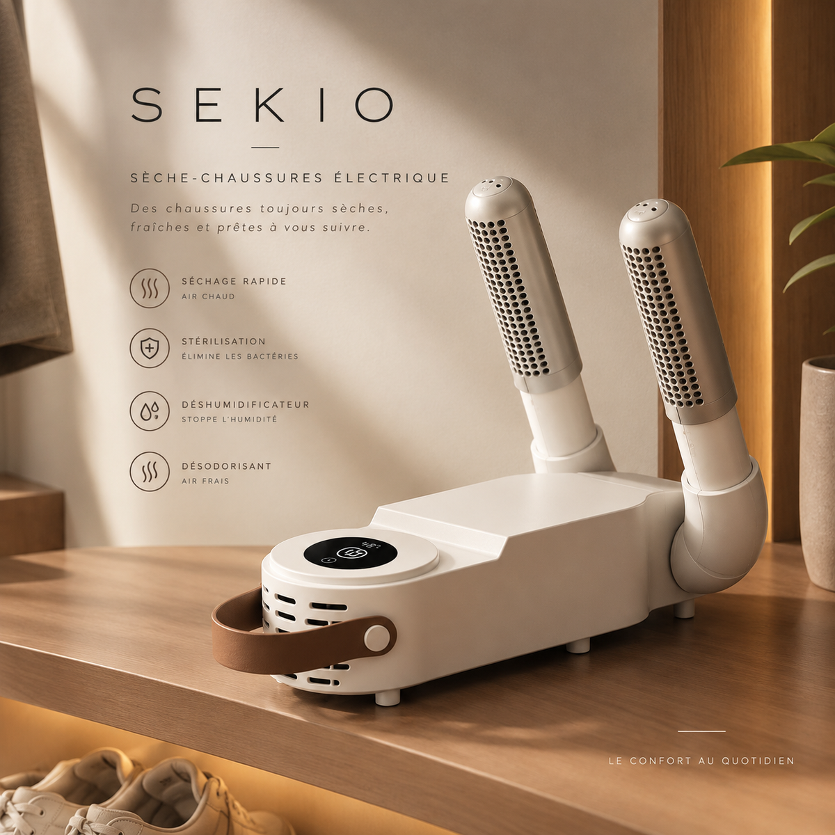 SÉKIO Air™ — Sèche-Chaussures Électrique Intelligent à Air Chaud
